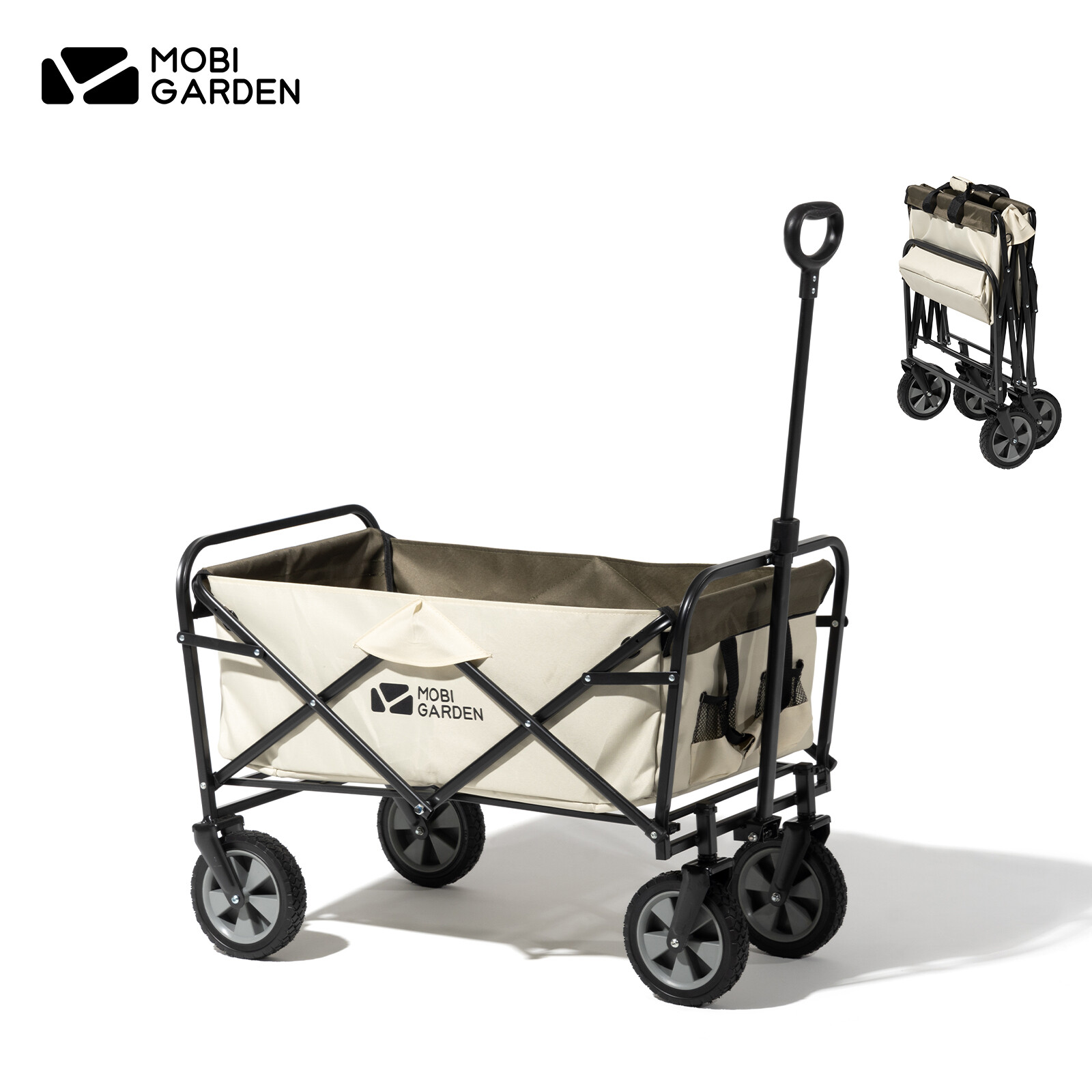 MOBI GARDEN Camping Trolley Folding Wagon Cart Large Capacity Portable Luggage Handle Travel Shopping ราคา 2,955 บาท*ส่งฟรี