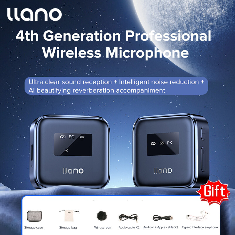 llano Professional Wireless Lavalier Microphone Receiver & Transmitter Kit 2.4GHz Lapel Mic 70m long transmission for Cellphone Vlog Video Audio,Recording Live Interview Mic ,Live Broadcast Game Mobile Phone Camera,Online teaching ราคา 798 บาท*ส่งฟรี