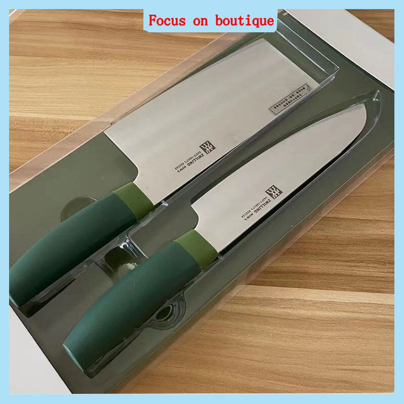 Gambar ?Ready Stock? Germany Zwilling J.A. Henckles two Knife set 304 stainless steel kitchen slicing knife Star Star GREEN KNIVES SETS