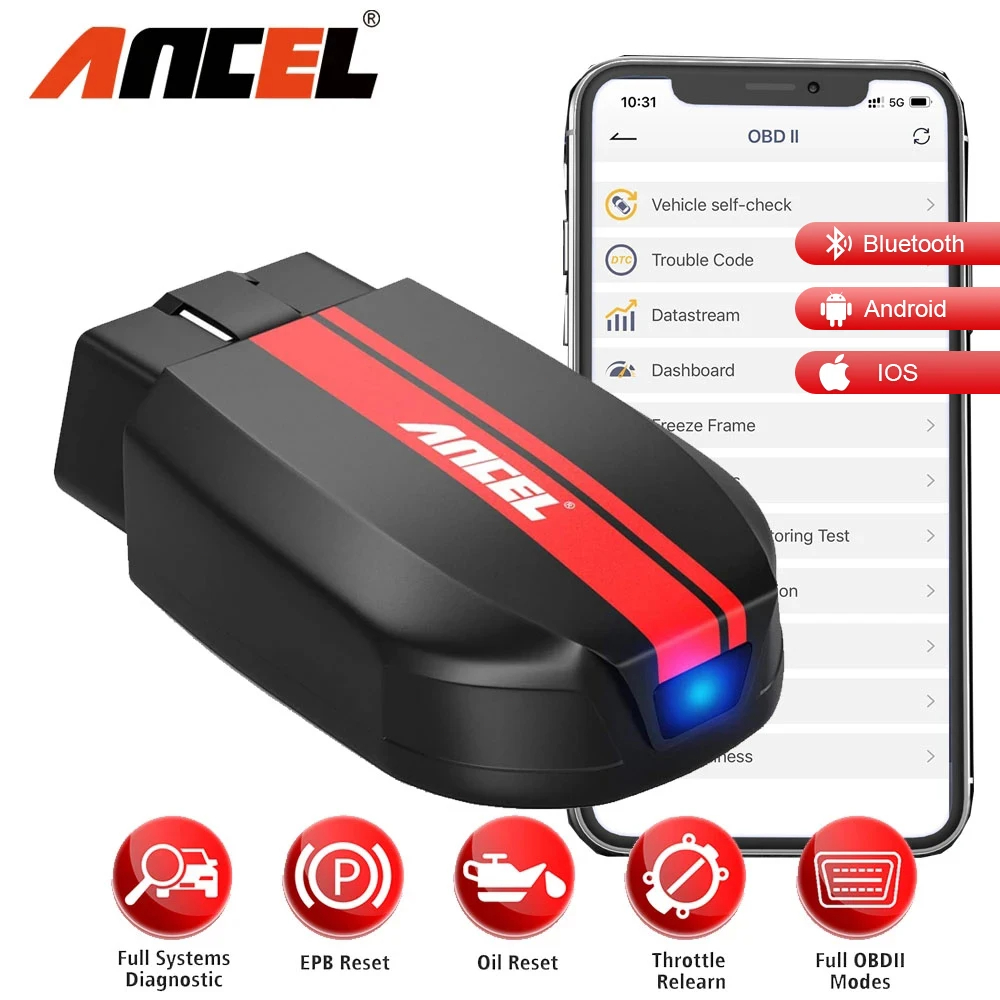 ANCEL BD500 Car OBD2 Scanner Code Reader Bluetooth All System Oil EPB ETC Reset BAT Test OBD2 Automotive Scanner for VW Audi Skoda ราคา 2,170 บาท*ส่งฟรี