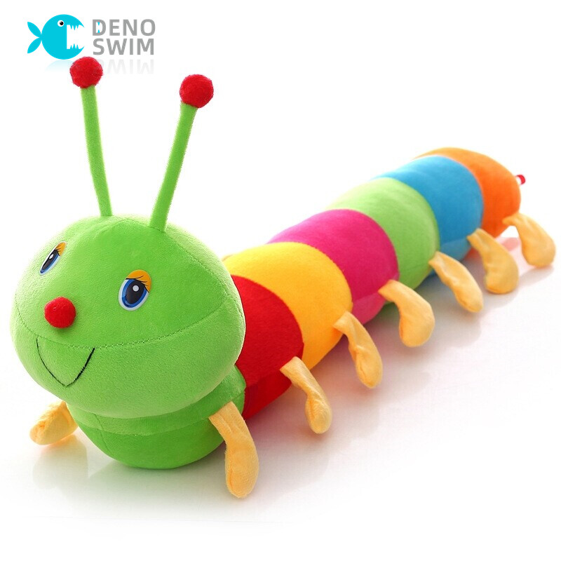 DENOSWIM 50cm Colorful Caterpillar Plush Toy Soft Pillow Lovely Stuffed
