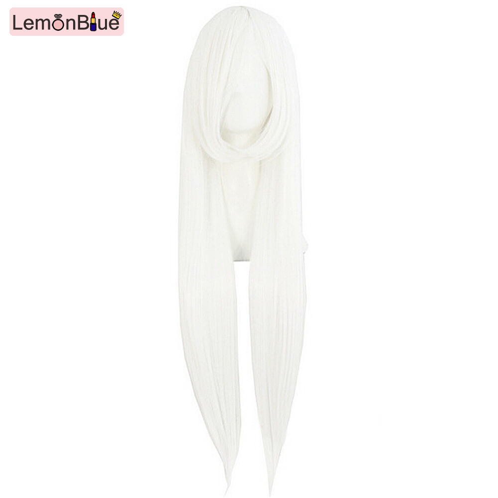 Gambar LemonBlue Women s Fashion Wig Hair Wigs With Bangs Long Straight Hair White Cosplay Hair