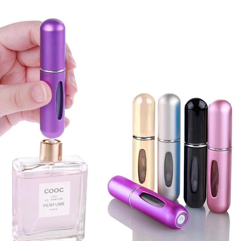 Image result for 5ml Portable Mini Aluminum Empty Refillable Perfume Bottle With Spray Atomizer - Multicolor 1pcs