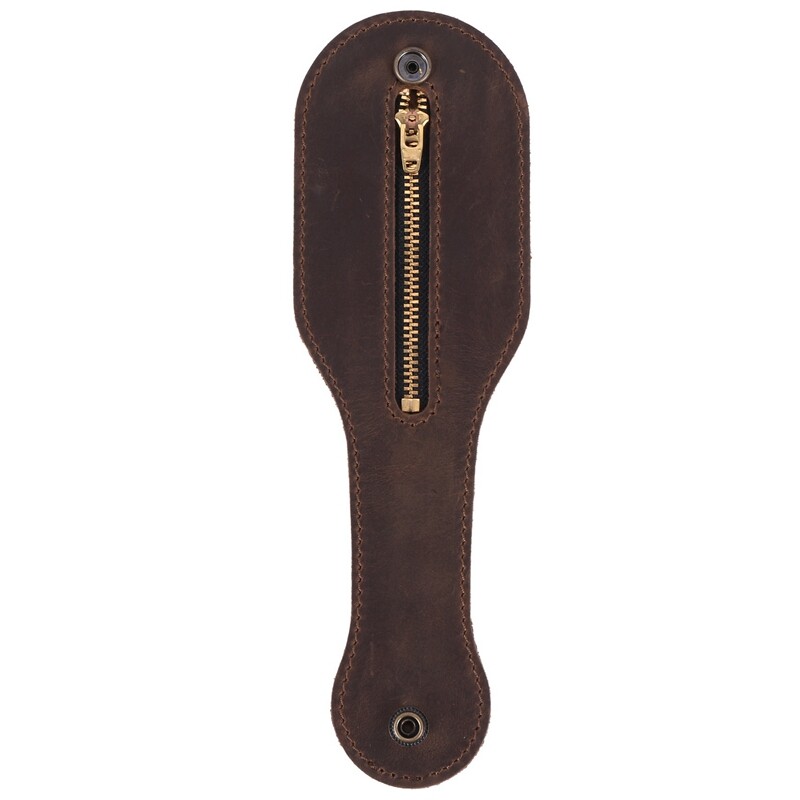 New Leather Racket Boston Coin Coin Pocket Thick Leather Men and