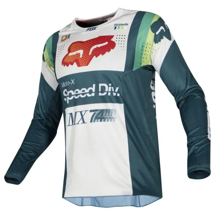 Tay áo dài drifit Fox Jersey cho nam giới lái mô-tô Áo sơ mi Motocross Jersey động cơ áo quần thể thao