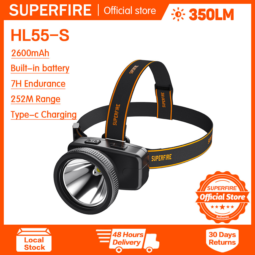 Superfire HL55-S Đèn pha ánh sáng mạnh ngoài trời sạc siêu sáng Đèn pha LED