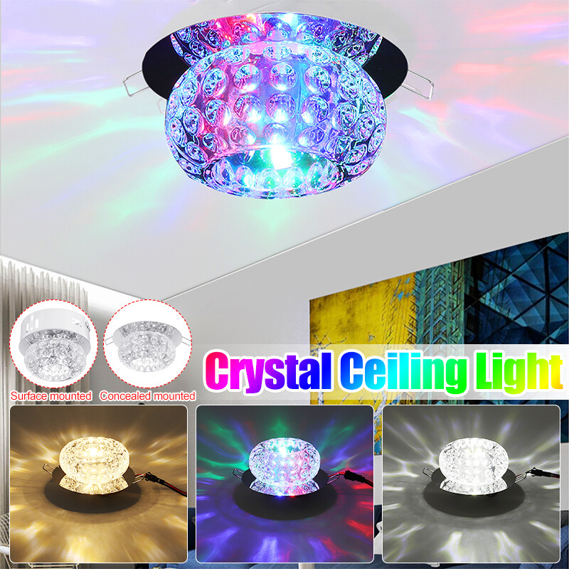 5w Led Crystal Style Ceiling Light Dimmable Chandelier Pendant Lamp Multicolor Ac110 265v Bedroom Living Room Balcony Bar Decor Home Indoor Lazada Singapore - Crystal Ceiling Lamp Decor
