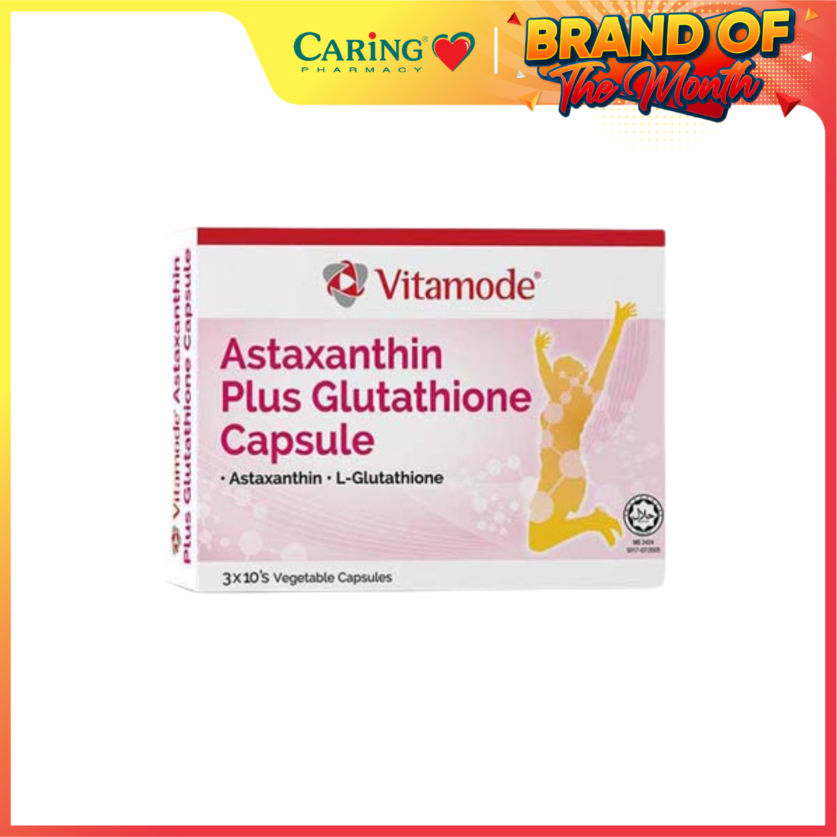 vitamode astaxanthin plus glutathione capsule From helping defend against oxidative stress to supporting collagen preservation, is increasingly recognised as a key ingredient in beauty-from-within formulations.  Discover more about Astaxanthin and explore the ingredients shaping the Phyto Astaxanthin Plus Abyadh Glutathione