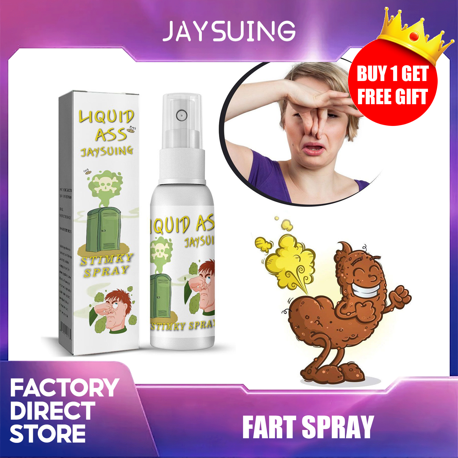 Jaysuing bình xịt chất lỏng đít kỳ quặc bình xịt trò đùa xì hơi đồ chơi vui nhộn mới lạ có mùi hôi thối 30ml bình xịt xì hơi đồ chơi vui nhộn mới lạ có mùi hôi cực mạnh