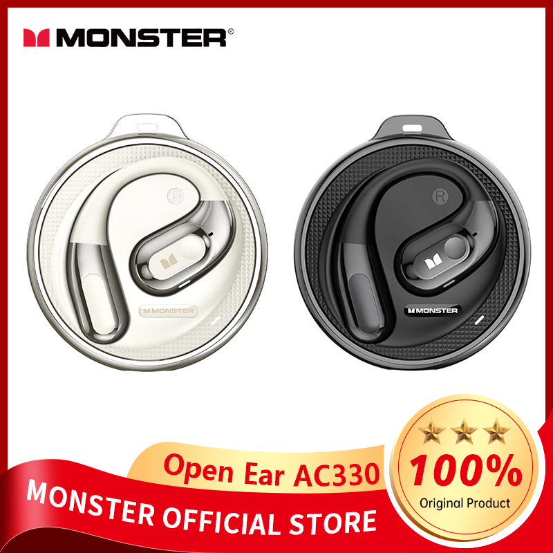 Monster AC330 Bluetooth 5.4 Earphones OWS Wireless Headphone with Mic Waterproof IPX5 Call Noise Reduction Earbuds 8H Playtime