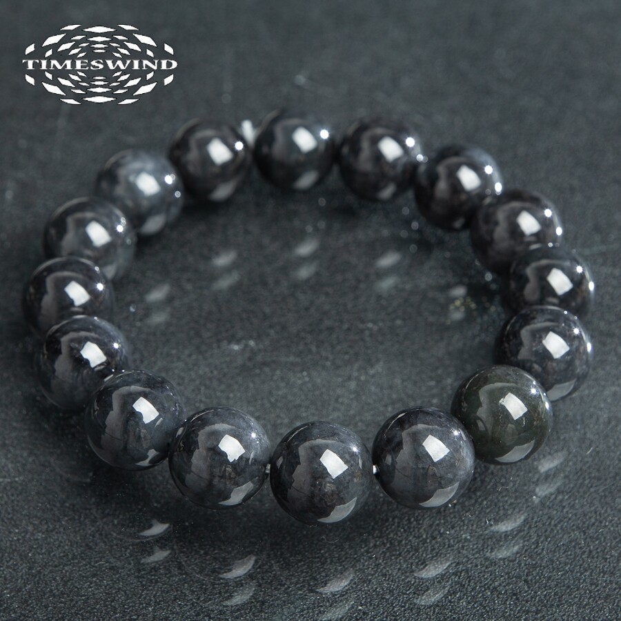 TIMESWIND Natural Myanmar A-grade Jade Grey 13mm Beaded Men Bracelet with Certificate ราคา 1,771 บาท*ส่งฟรี