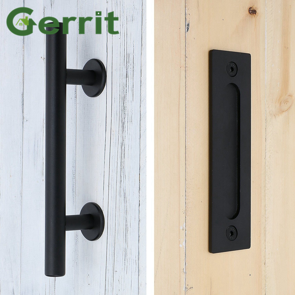 Forestchill 4-Piece Heavy Duty Barn Door Handle Pulls – Black Aluminum Alloy, 192mm Hole Spacing, For Sliding Doors, Cabinets & Warehouses