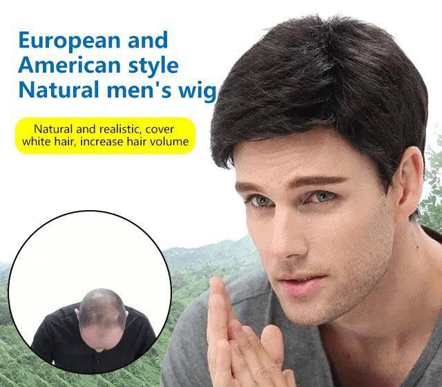 Gambar Men s short hair wig realistic wig invisible seamless