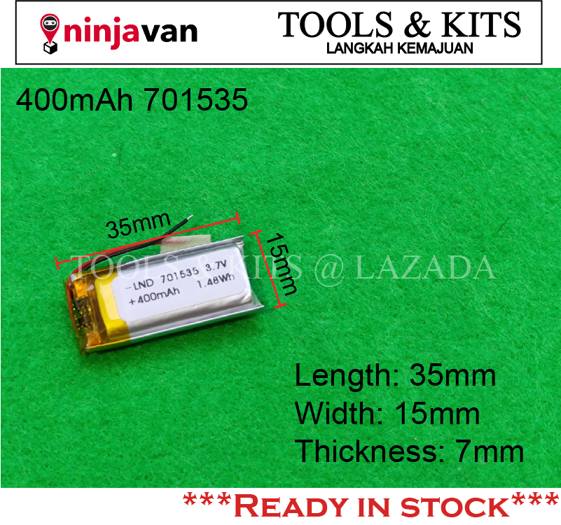 Batteria LiPo 3.7V 300mAh 402530 – Ricarica Per MP3, Penne Video, Dispositivi – Nuova