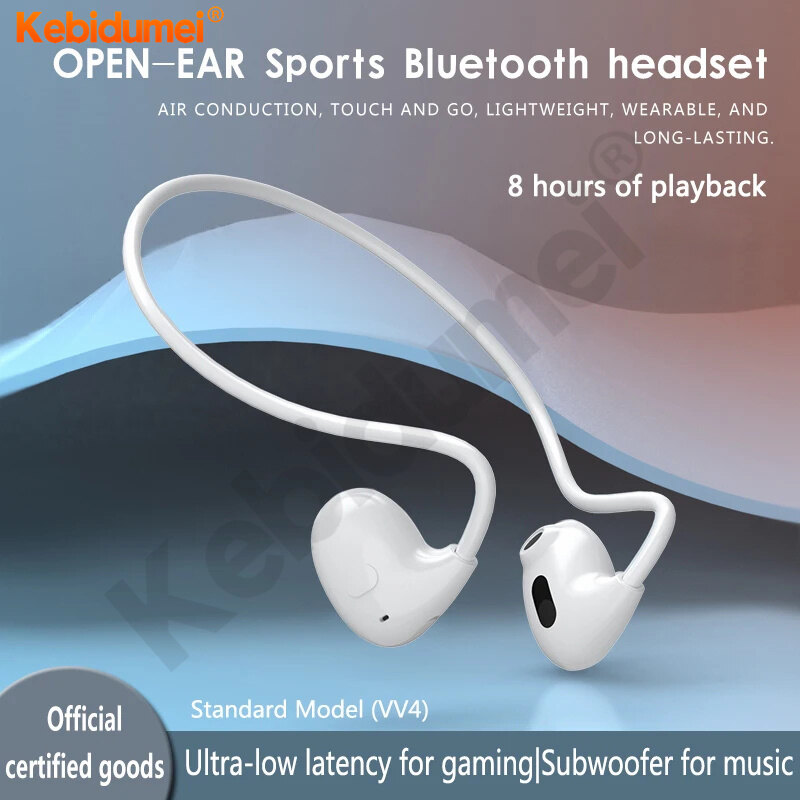 Kebidumei Bluetooth 5.3 Earphones Open-Ear Headphones Touch Control Headset HiFi Stereo Earbud With Microphone for Phone ราคา 87 บาท*ส่งฟรี
