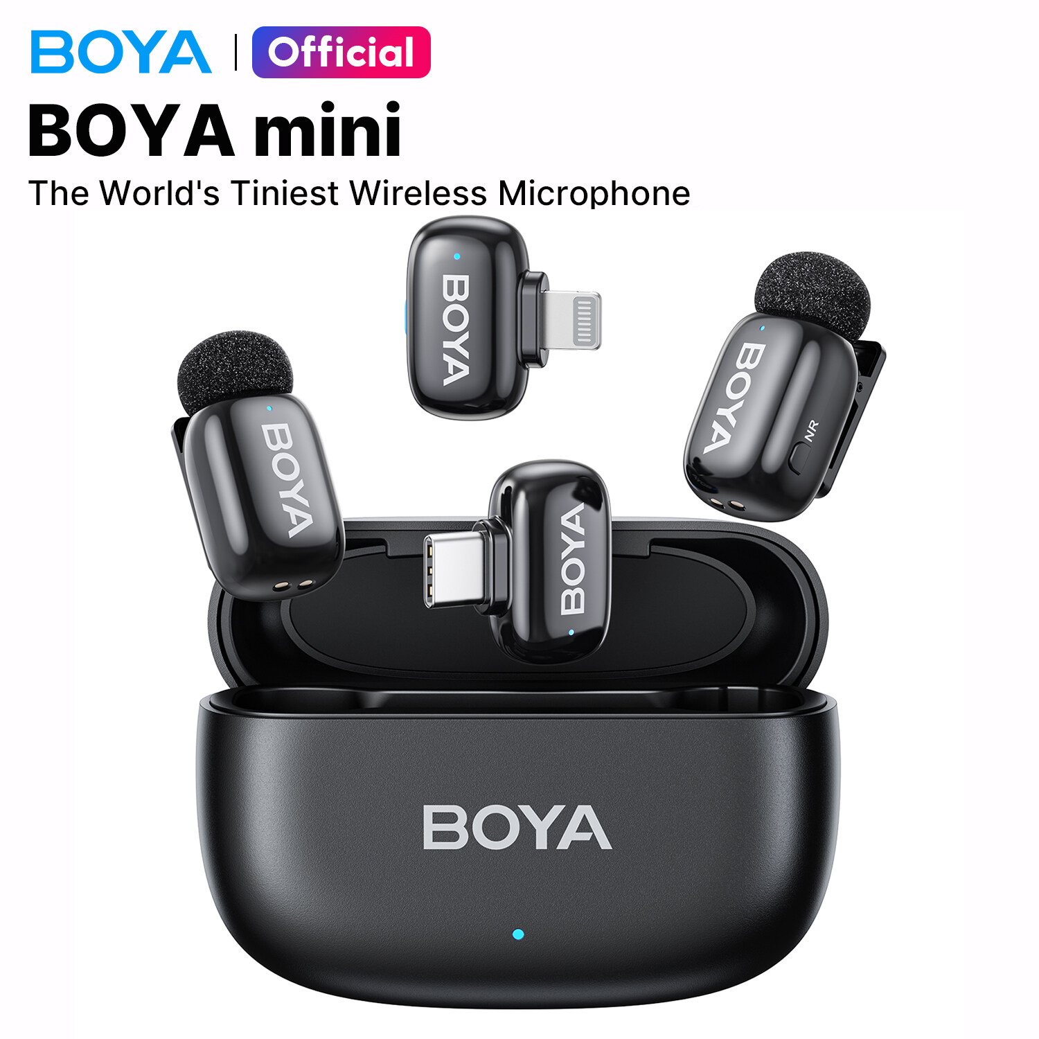 Boyamini micro không dây micro thu âm mic livestream micro không dây cài áo cho Máy ảnh DSLR Android iPhone