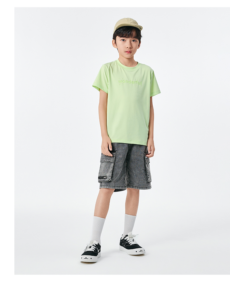 balabala Children Short Sleeve T-Shirt Boy Inner Wear Summer Girl Printed Fashion Comfortable Versatile Trendy · v5