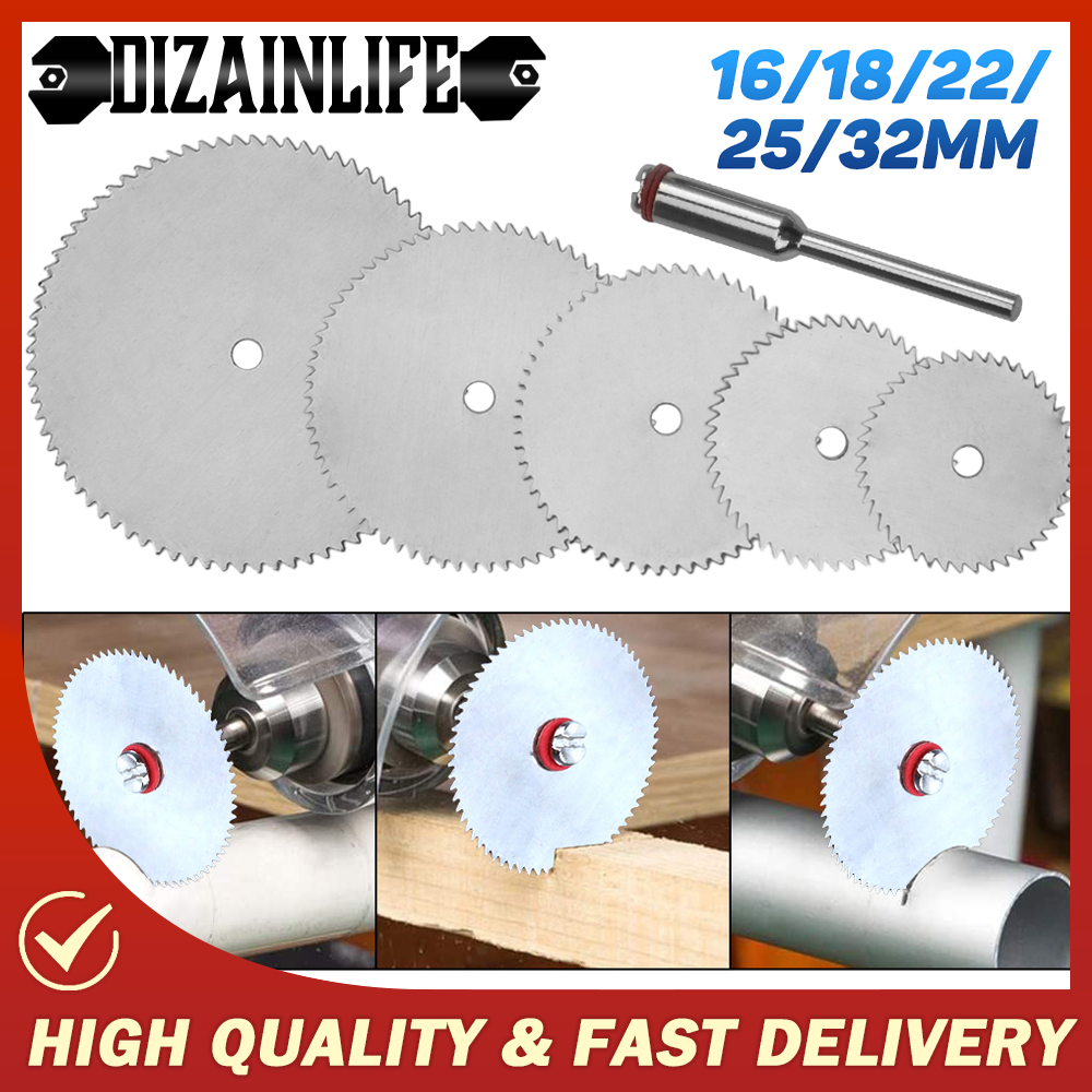 Dizainlife bộ đĩa cắt kim cương mini cho dremel phụ kiện quay bộ lưỡi cưa tròn đĩa bánh mài kèm dụng cụ điện trục gá