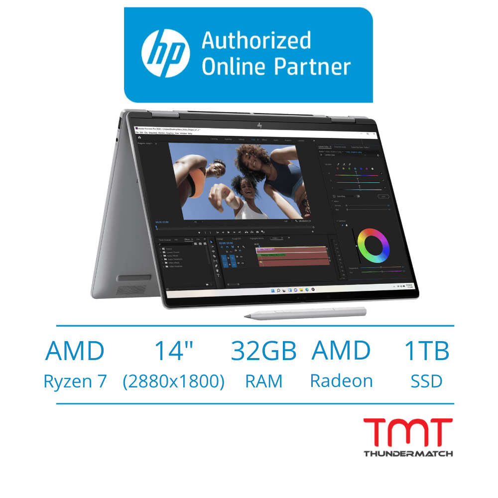 HP Envy x360 14-fa0104AU/14-fa0105AU 2 in 1 Laptop | AMD Ryzen 7 8840HS | 32GB RAM 1TB SSD | 14" (2880x1800) OLED Touch | AMD Radeon | MS Office H&amp;S 2021 | Win11 | 2Y Warranty