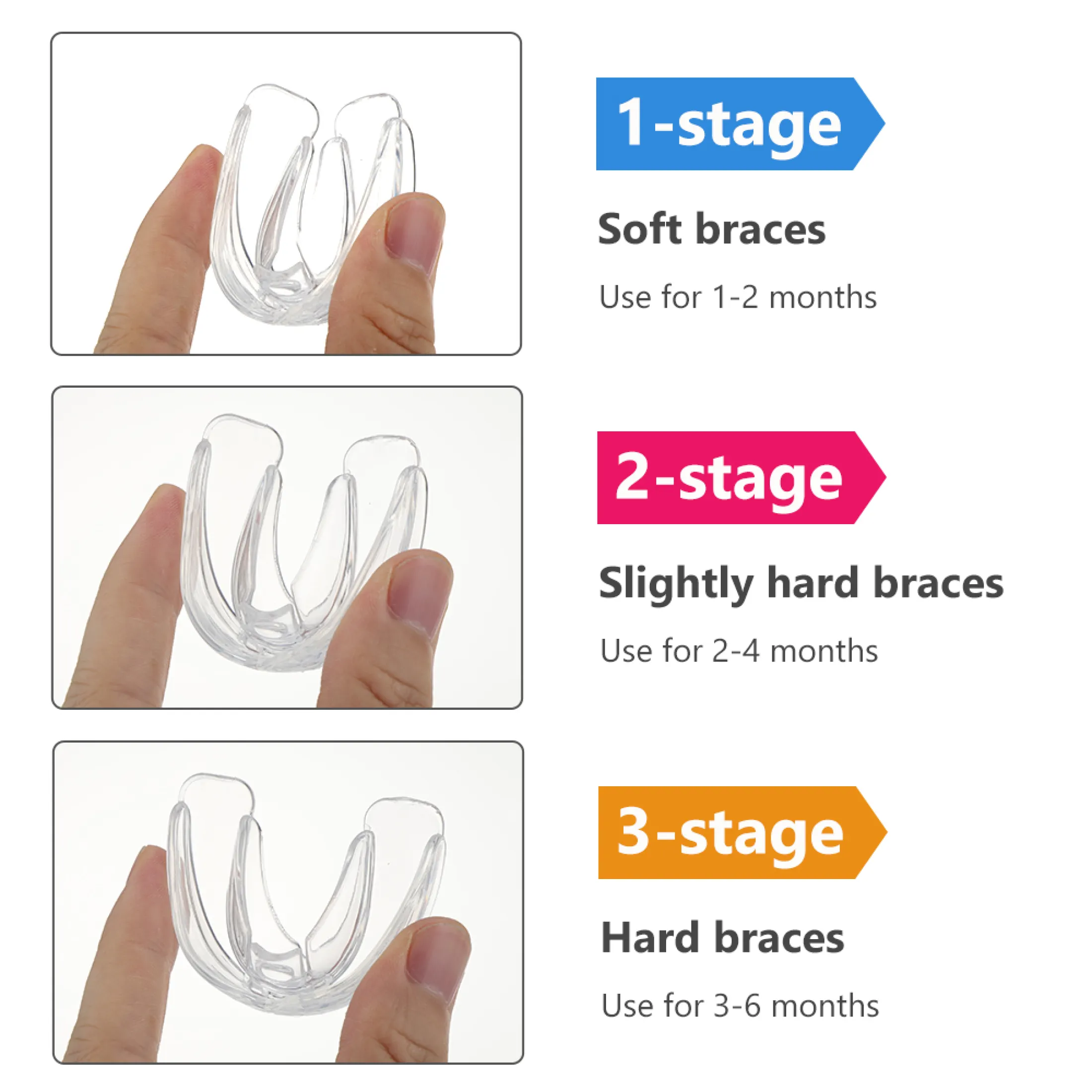 hailicare bộ niềng răng chỉnh nha nha khoa dụng cụ chỉnh răng bằng silicon 3 giai đoạn dụng cụ giữ răng dụng cụ giữ răng dụng cụ chỉnh răng dụng cụ duỗi răng cho trẻ em 4