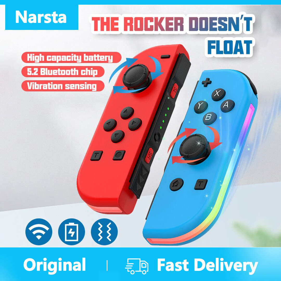 Narsta RGB Bộ điều khiển không dây cho Bộ chuyển đổi Nintendo phím điều khiển hỗ trợ 6 trục con quay hồi chuyển chức năng đánh thức nhiều màu Joypad Gamepad Joy-02
