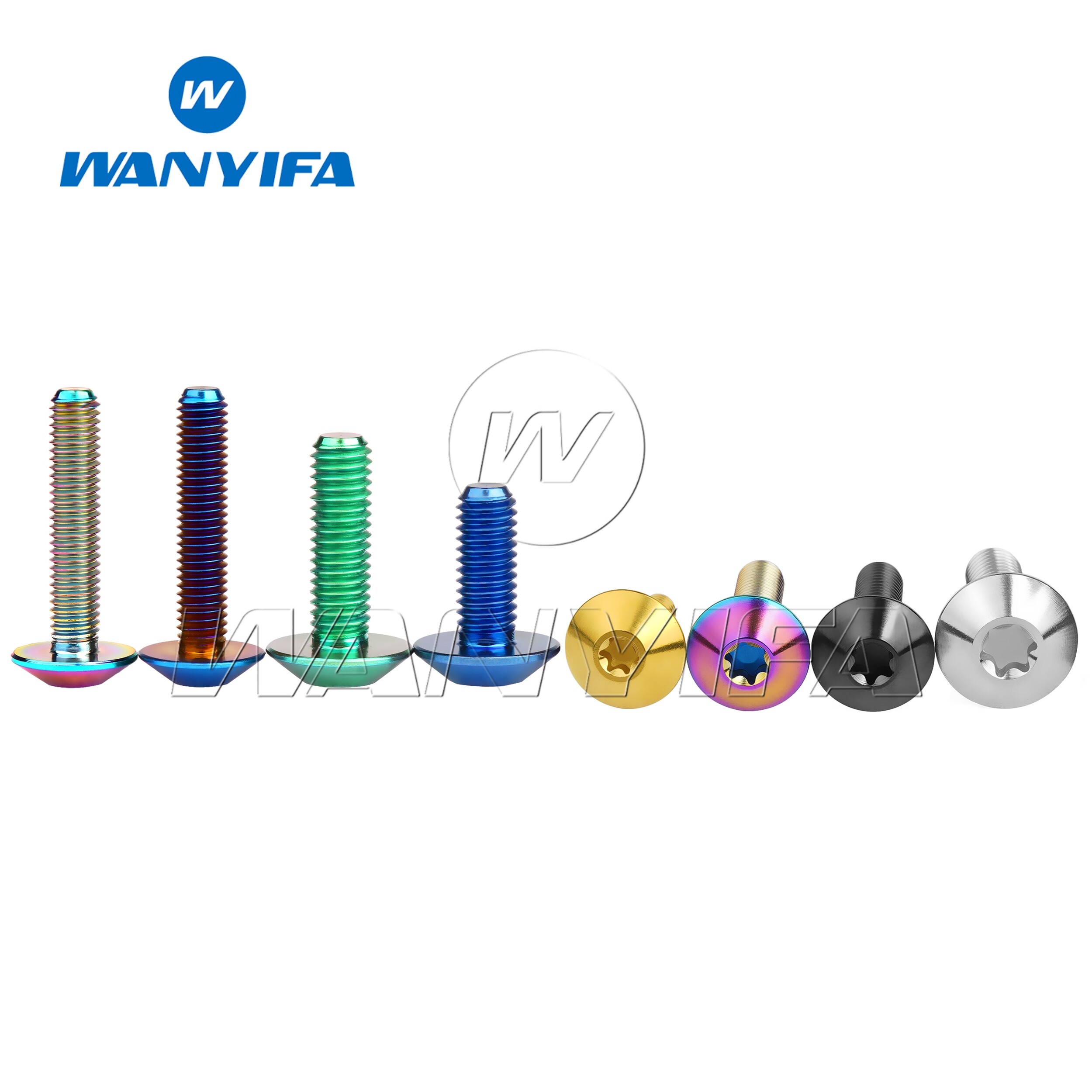 Wanyifa 6PCs M6X 12/15/20mm titanium head screws for bicycle and motorcycle parts accessories