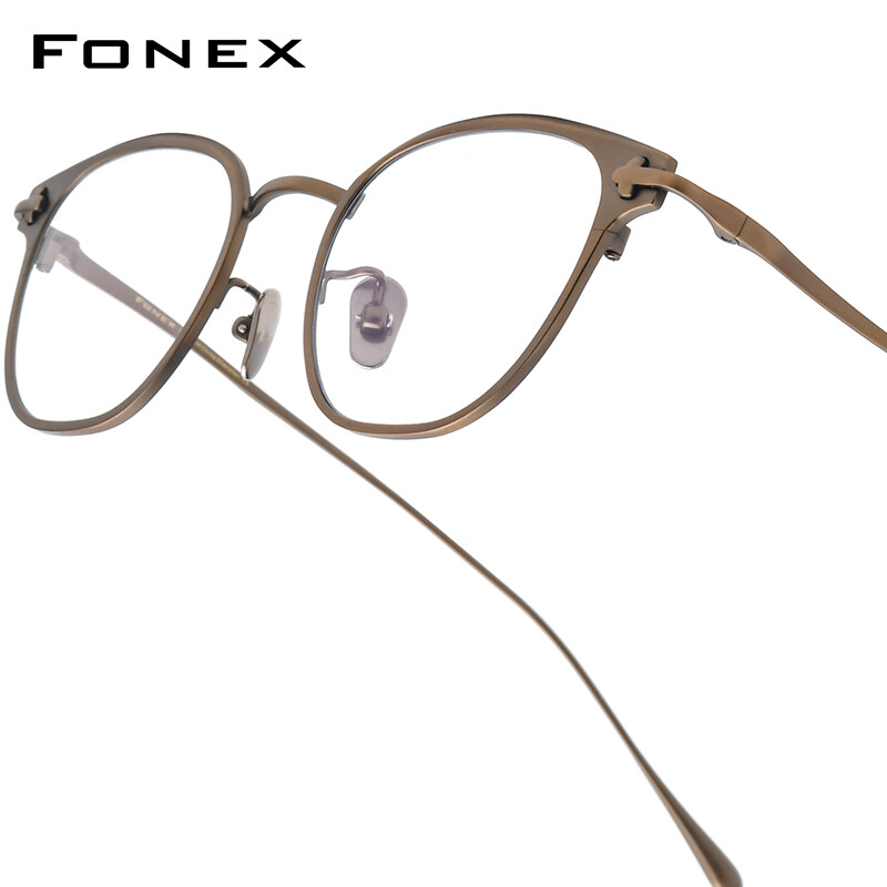 FONEX Gọng kính Titan Phụ Nữ thiết kế thương hiệu retro cổ điển Kính mắt dáng vuông Nam Giới Đầy Đủ