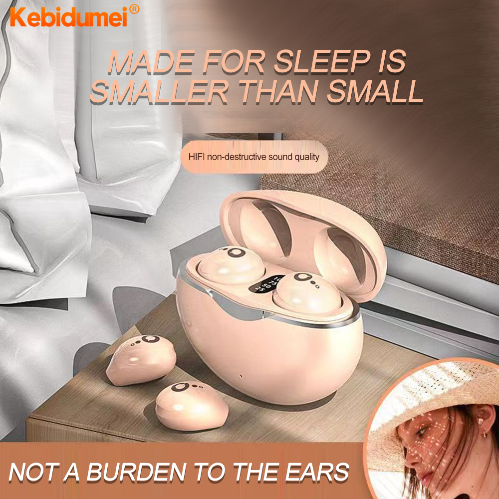 Kebidumei Mini Bluetooth 5.3 Music Headphones True Wireless Invisible In-Ear Earphones Gaming HIFI Stereo Noise Reduction Earbuds with LED Display Headsets ราคา 258 บาท*ส่งฟรี