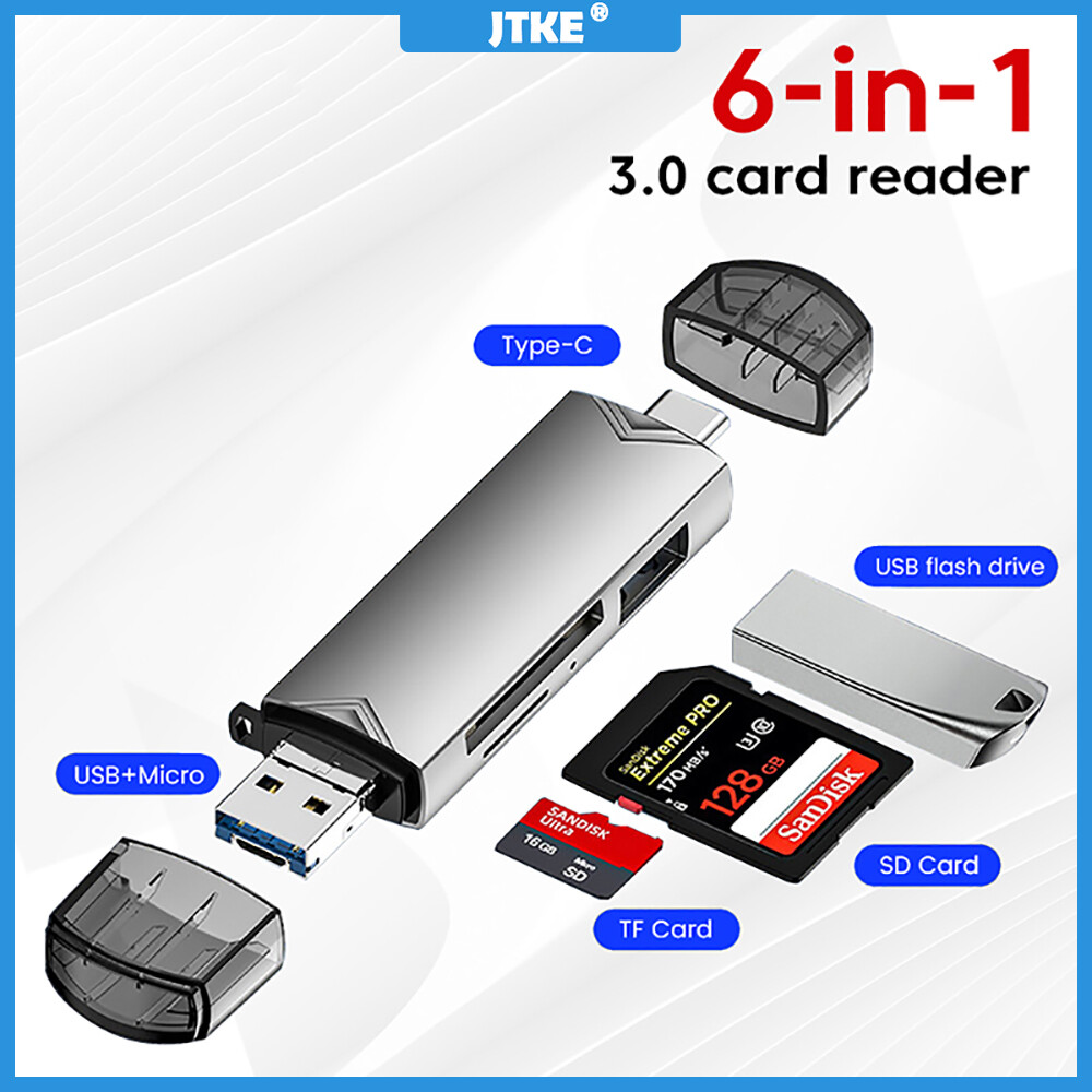 Jtke đầu đọc thẻ loại usb-c để usb3.0 sd thẻ nhớ tf otg thẻ nhớ flash đầu đọc thẻ cho máy tính xách tay điện thoại