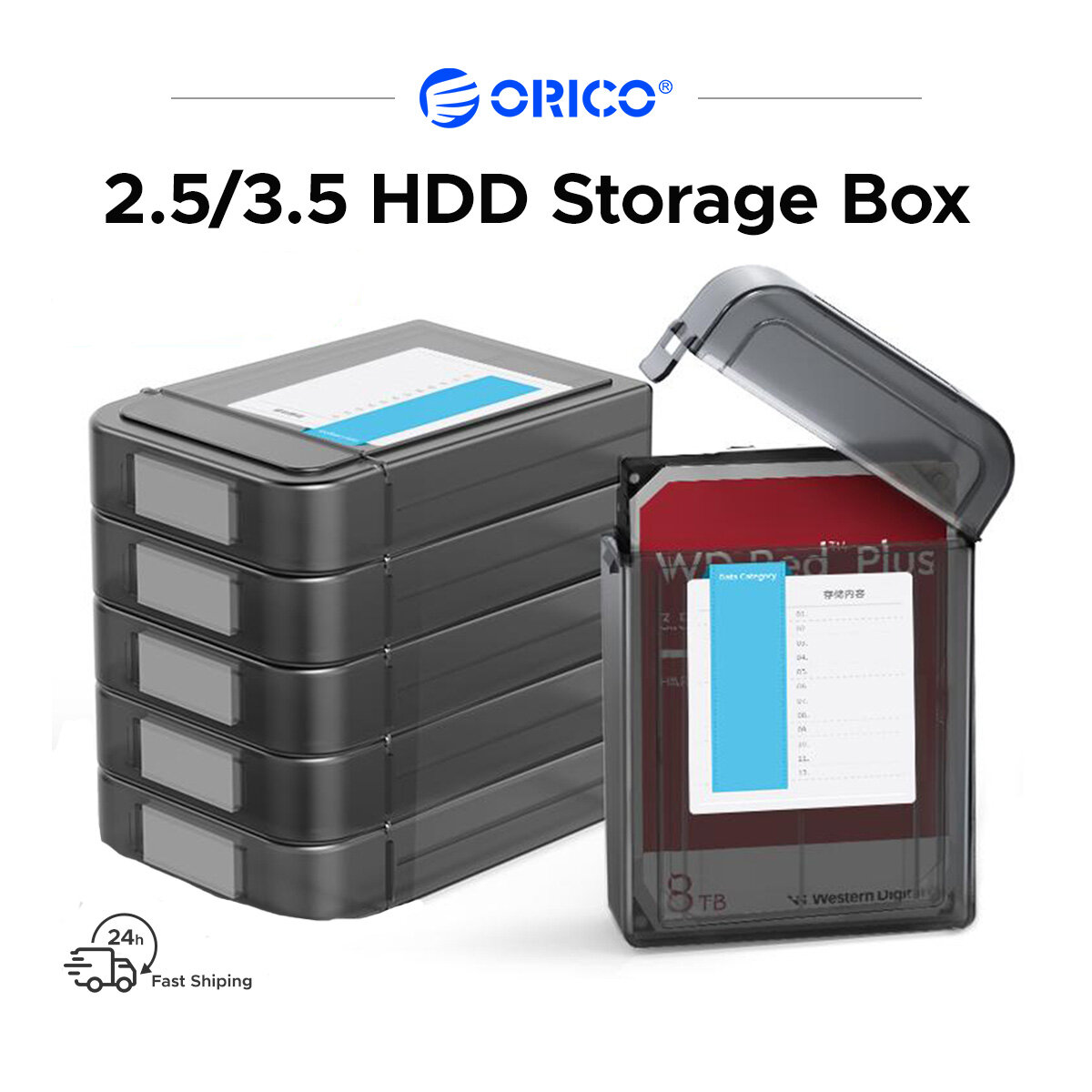 ORICO 2.5" Shockproof HDD Silicone Case Protector Cover for 2.5/3.5 Inch Hard Drive SATA Adapter Set DIY Hard Drive Case 5PCS ราคา 80 บาท*ส่งฟรี