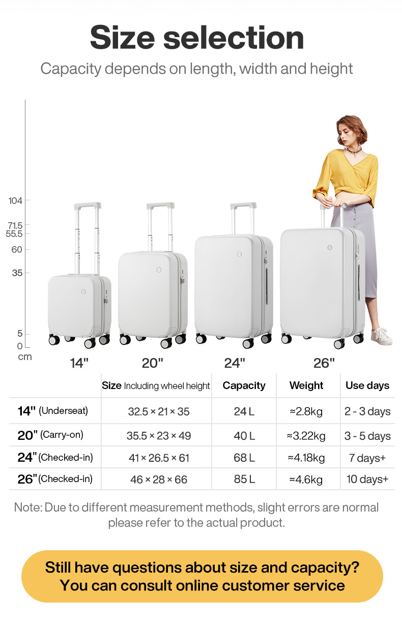 Mixi Polycarbonate Luggage with Upgraded Explosionproof Zipper 14
