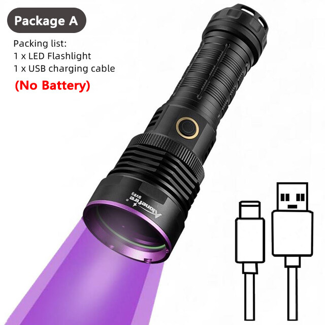 Alonefire 25W sáng cao 365nm bóng đèn LED UV đèn Pin ultravioleta nước tiểu thú cưng thiết bị phát hiện vết bẩn công cụ mèo rêu nấm phát hiện ngọn đuốc