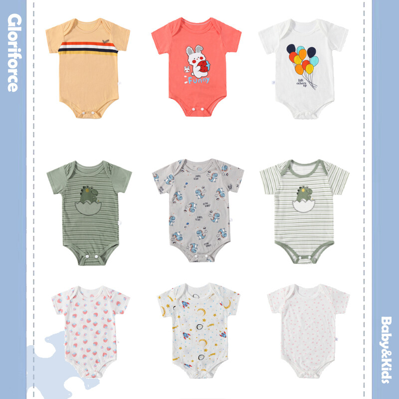 Quần yếm trẻ em 0-18months quần yếm ngắn tay cho bé gái quần yếm bé trai quần yếm cotton in hoạt hình quần yếm trẻ em một mảnh