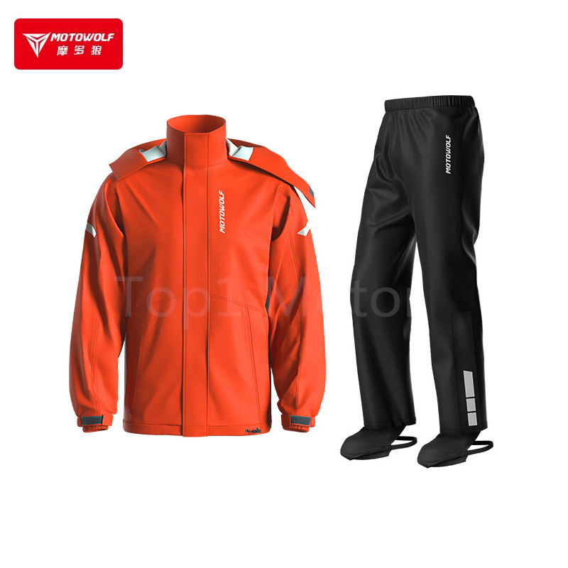 MOTOWOLF Men Motorcycle Raincoat for Women Parkas Motorcycle Rainsuit Motowolf Raincoat Original V5 Version 5 Windproof Reflective Waterproof Jacket Pants Shoes Cover Pocket Hat ราคา 2,928 บาท*ส่งฟรี