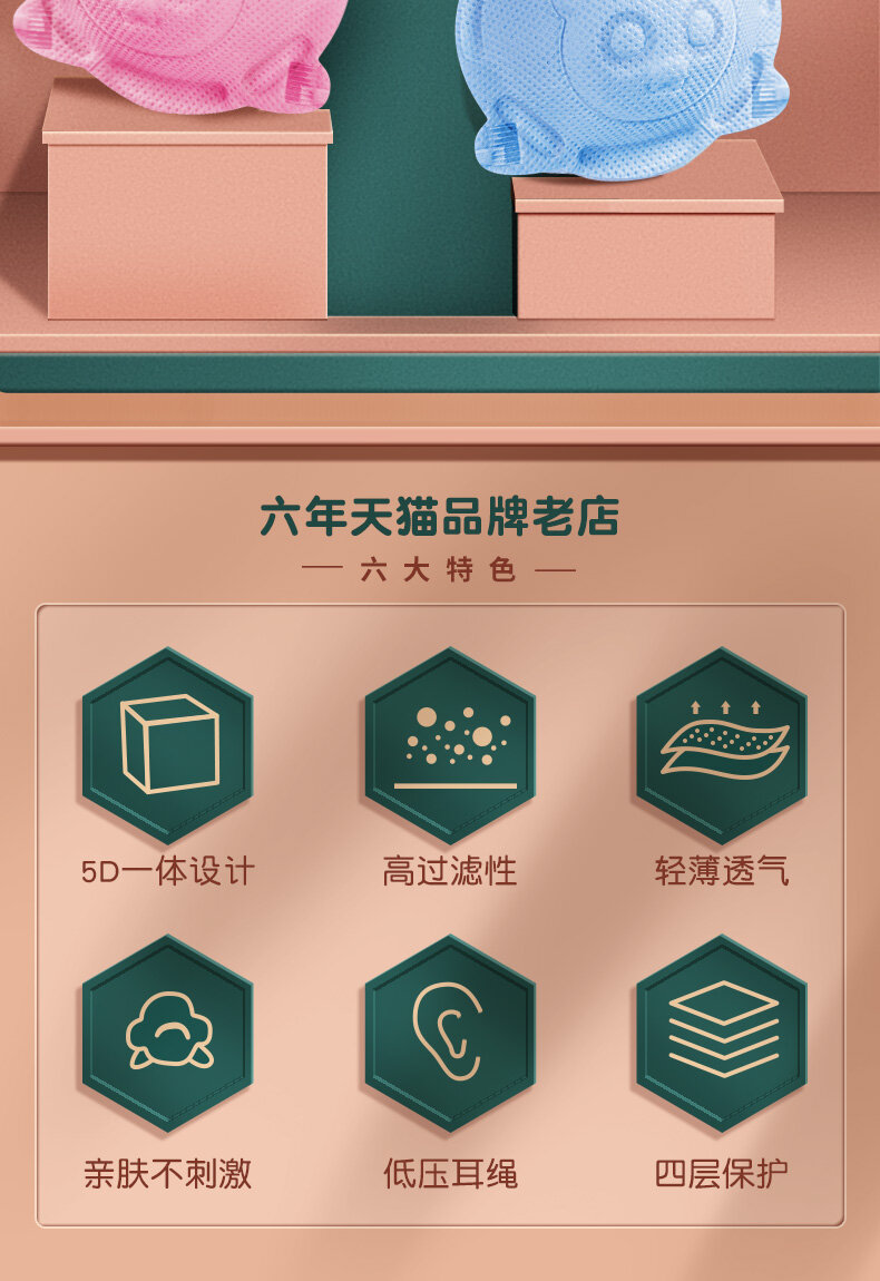 6 Chiếc Khẩu Trang KF-94 Cho Trẻ Em Khẩu Trang 4 Lớp Bảo Vệ Hoạt Hình Trẻ Em Phiên Bản Hàn Quốc