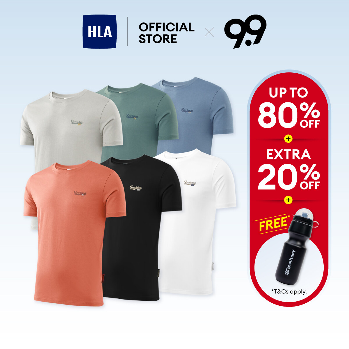 HLA Sportsday Series Sports Cool Feeling Comfortable Short Sleeve T-Shirt Men (6 colors)