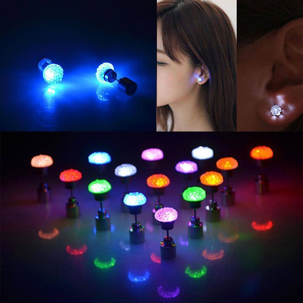 Fashion Accessories Colorful Punk Ear Studs Led Earrings Light Blinking