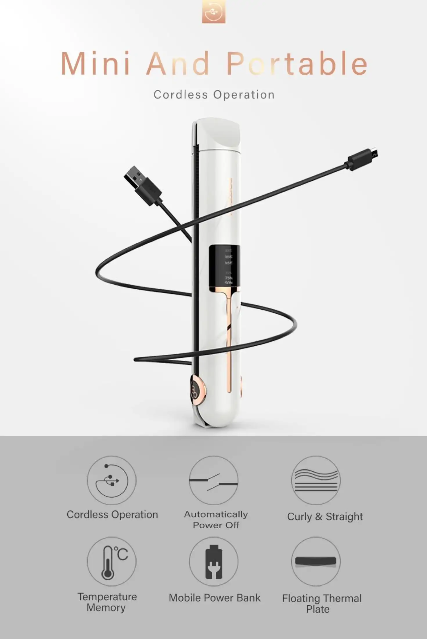 pritech wireless hair straightener