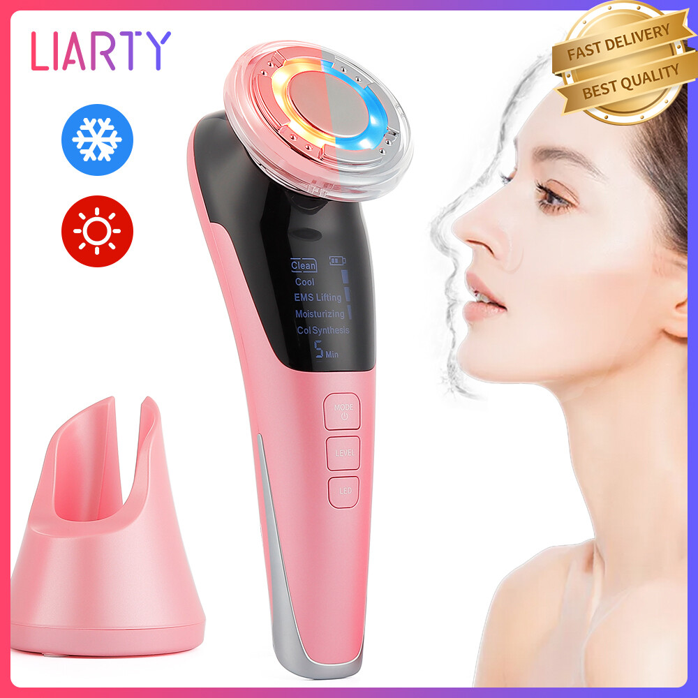 Gambar LIARTY EMS Facial Massager RF Sonic V ibration Wrinkle Remover Hot Cool photon Ultrasonic Face Lifting Beauty device