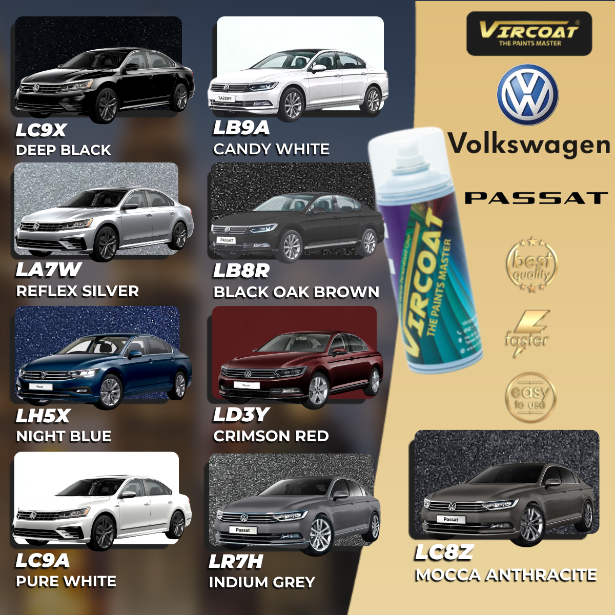 [Volkswagen Passat] Touch Up Paint All Colors/2K Car PaintCat Bancuh