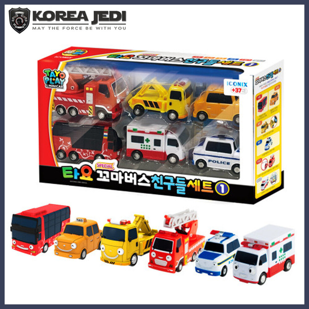 Little Bus Tayo - Special Friends Mini Size Bus 6 Pcs (Citu + Alice + Nuri + Pat + Toto + Frank) Vehicle Car Toy Set for Baby Kids Harga 162 Ringgit*Penghantaran Percuma
