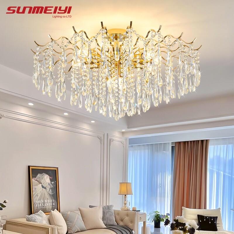 SUNMEIYI Nordic Gold  Ceiling Lights Chandelier Crystal Lighting For Dining Room Large Ceiling Light Fixtures Living Room Hotel Hall Decor Lamp - ยี่ห้อ SUNMEIYI ราคา 1,789 บาท*ส่งฟรี