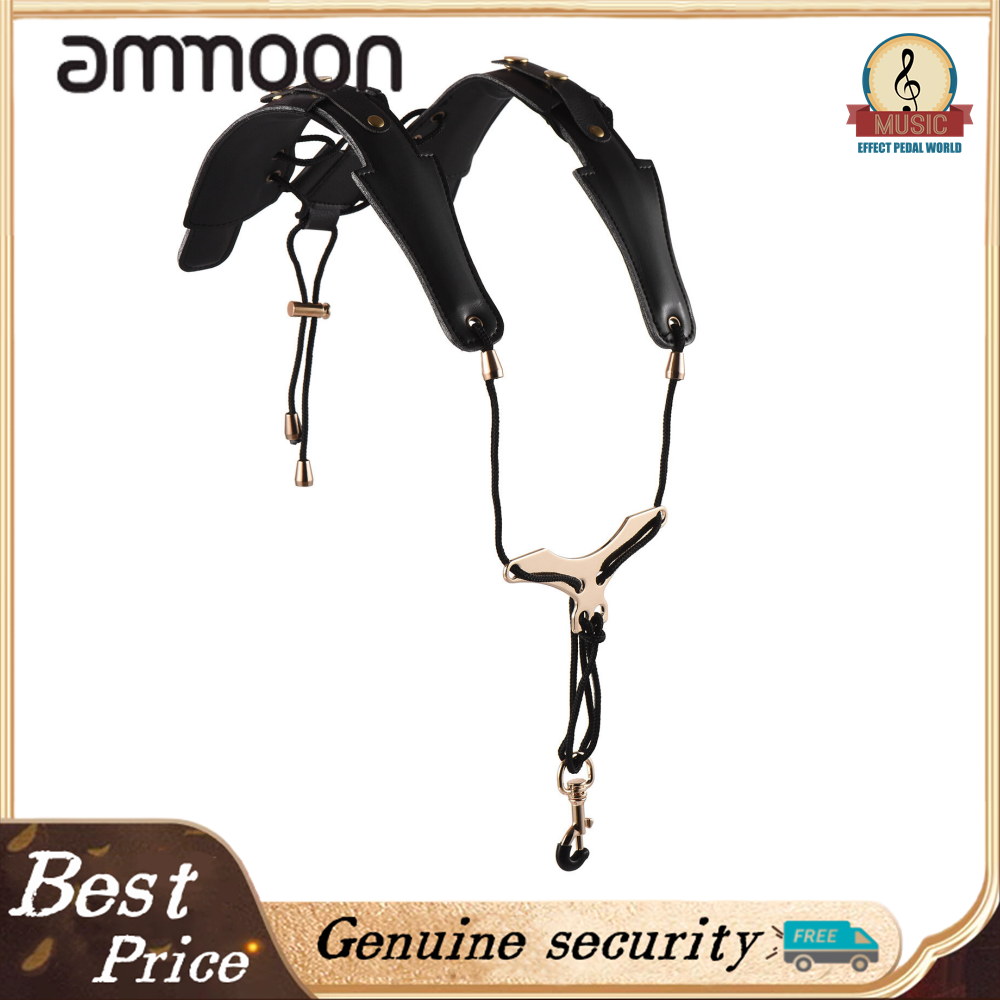 Dây đeo saxophone có thể điều chỉnh dây đeo saxophone dây đeo vai saxophone có đệm dây đeo sax bằng da móc kim loại cho kèn tenor/ soprano/ alto kèn saxophone kèn clarinet