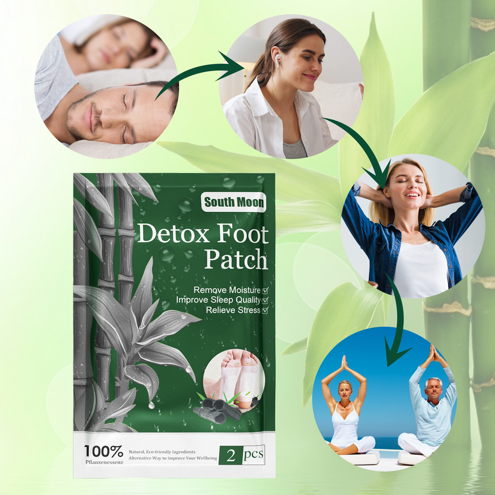 South moon miếng dán chân thải độc miếng dán than tre miếng dán ngải cứu miếng dán dính độc tố thải độc chăm sóc bàn chân giảm căng thẳng