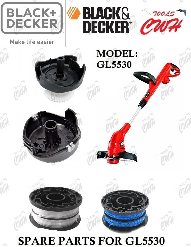 6 Pack A6481 A6485 Spool Line For Black Decker Reflex Strimmer St5530