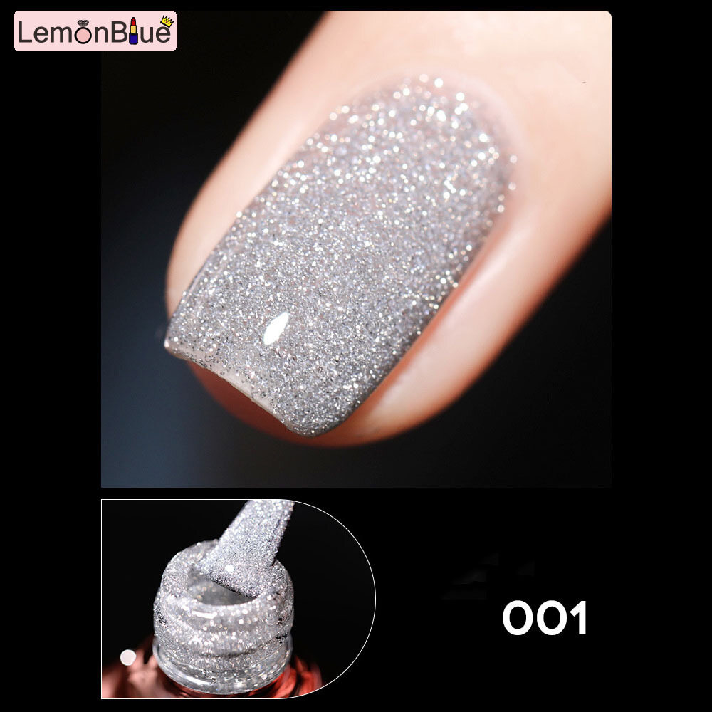 Gambar LemonBlue Colorful Diamond Nail Gel Sparkling Shining Nai Polish for Nail Art Salon Quick Dry Environmental Friendly Manicure Glitter