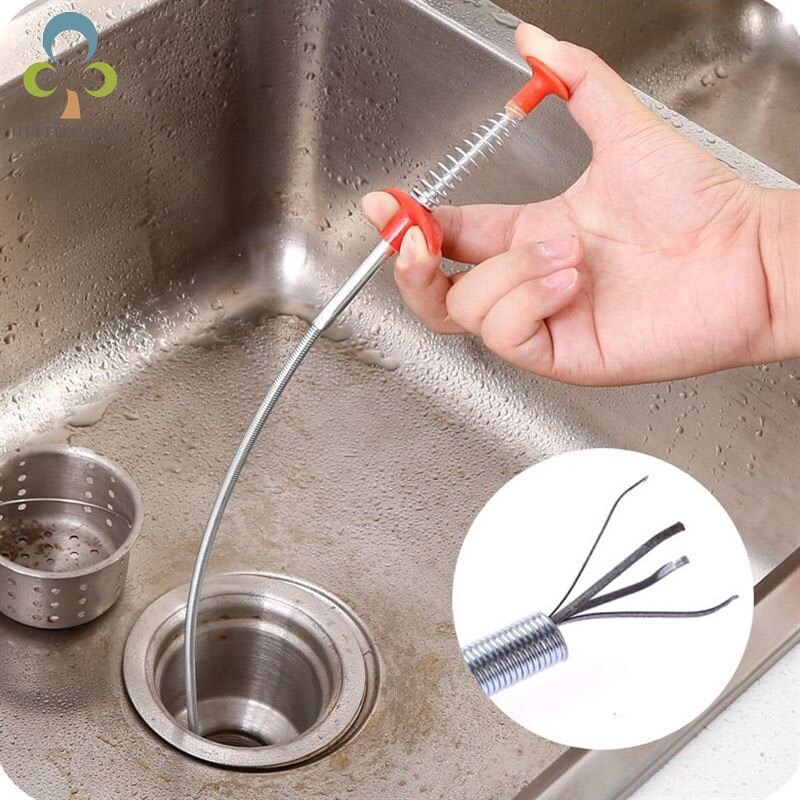 Gambar Bathroom Kitchen Spring Sewer Dredging Tool Bendable Sink Tub Toilet Hair Filter Pipe Clean Hook Tools Lyq   Drain Cleaners   AliExpress