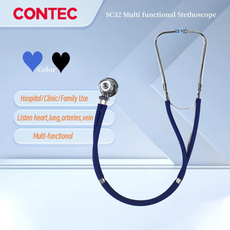 Stéthoscope Double Pavillon SC23 CONTEC - Acier Inox - 4 Couleurs Au Choix - Neuf