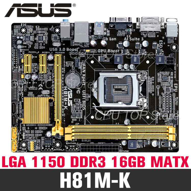 For ASUS H81M-K H81M-E H81M-D LGA 1150 Motherboard DDR3 Intel H81 16GB  PCI-E SATA III DVI Micro ATX For Core i3-4130 Core i7-4770 cpus