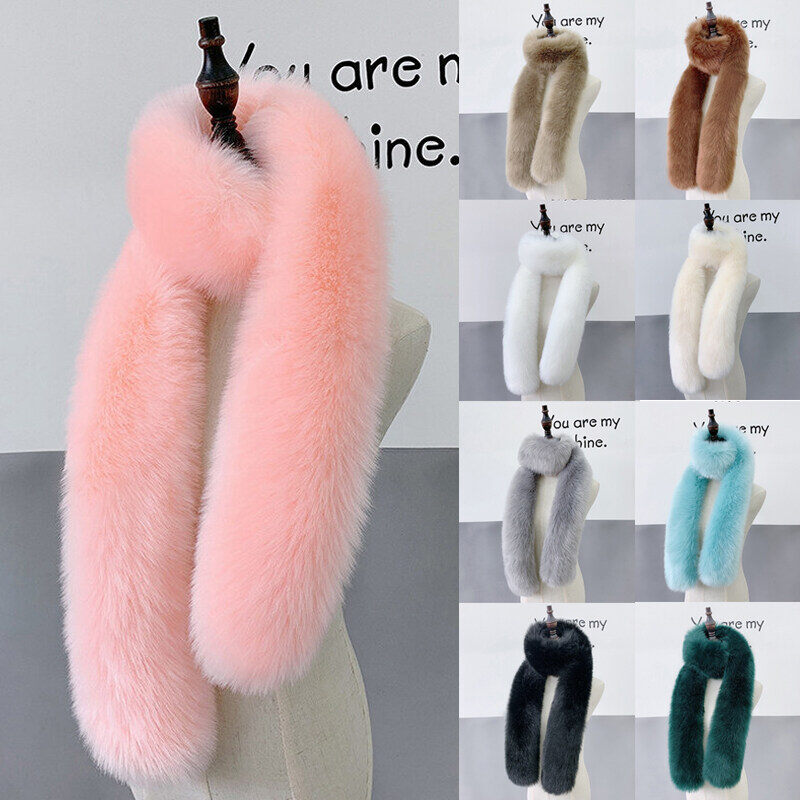 Rong Yu Khăn Choàng Lông Giả Thời Trang Cho Nữ Phi Giới Tính Khăn Choàng Cổ Áo Choàng Ấm Tai Dài Cổ LÔNG CÁO Mềm Mại Dài